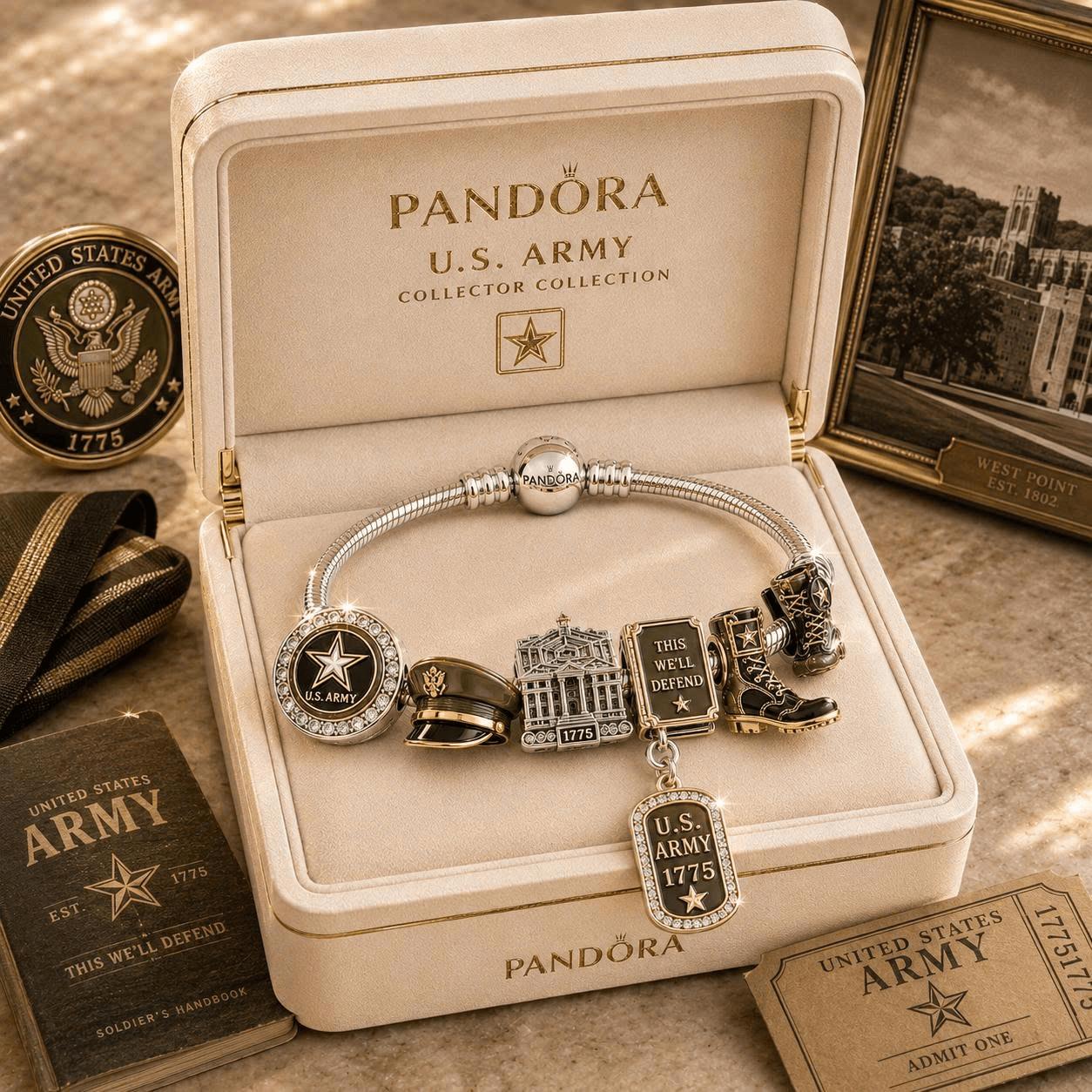 USAR Sliver Charm Bracelet Set NHVH