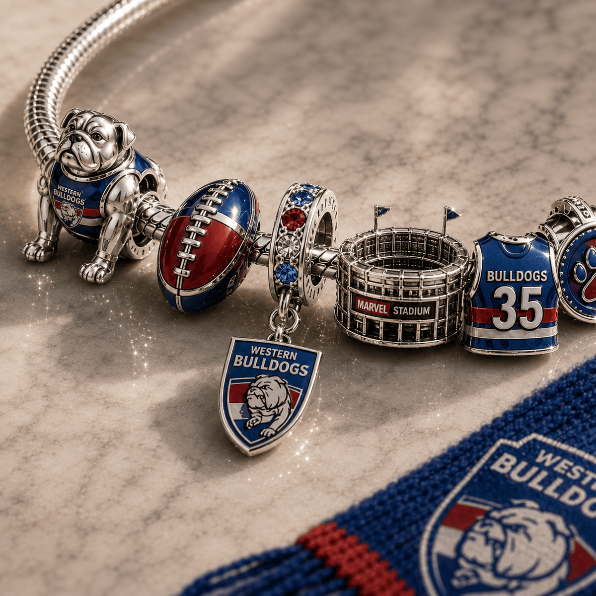 WTB Silver Charm Bracelet Set PNPA
