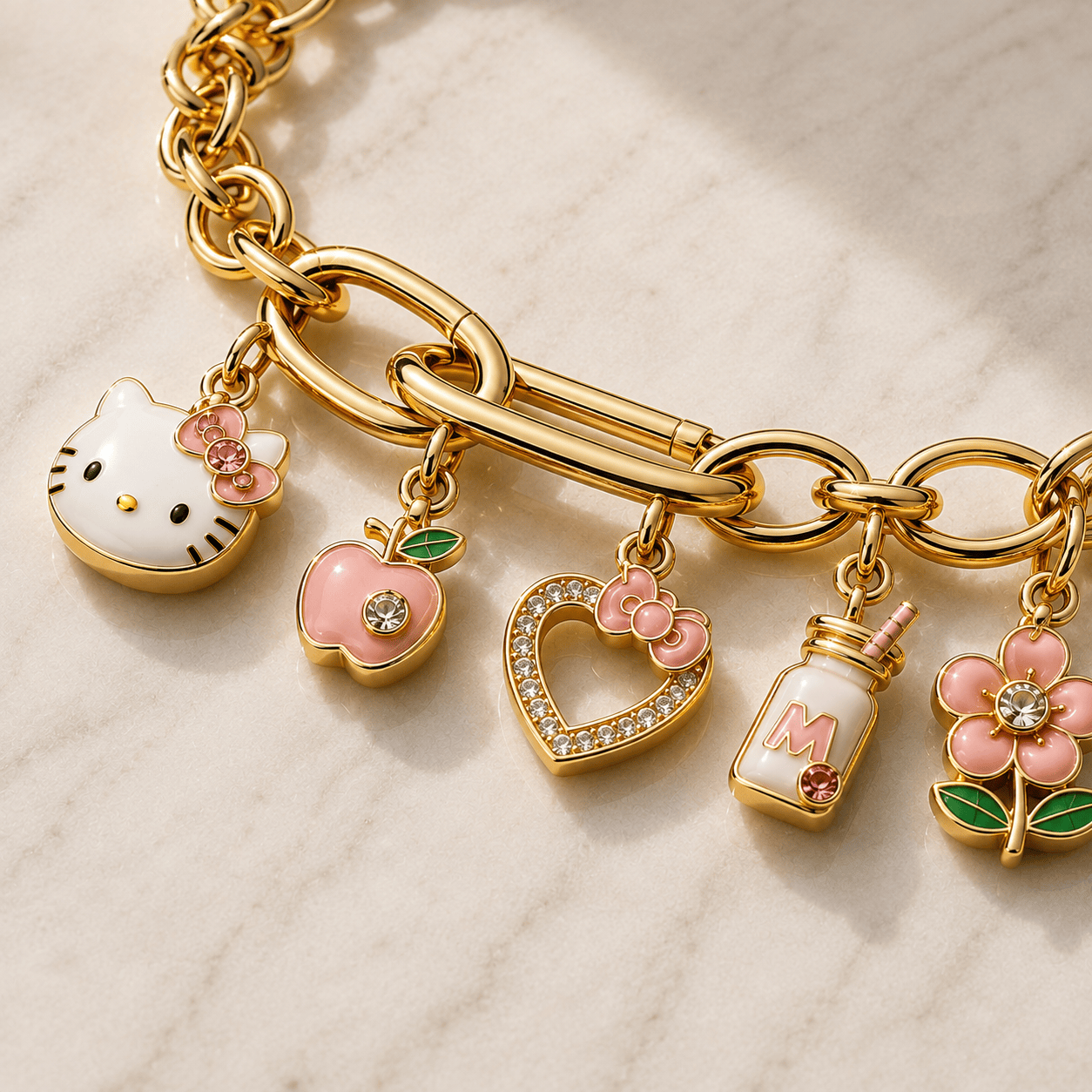 HLKT Gold Charm Bracelet Set BMD