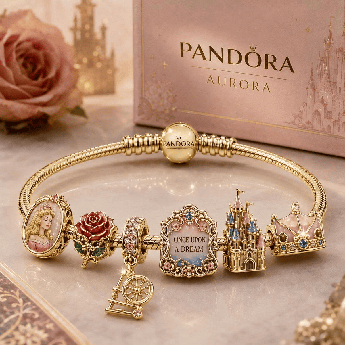 SPB Gold Charm Bracelet Set VTH