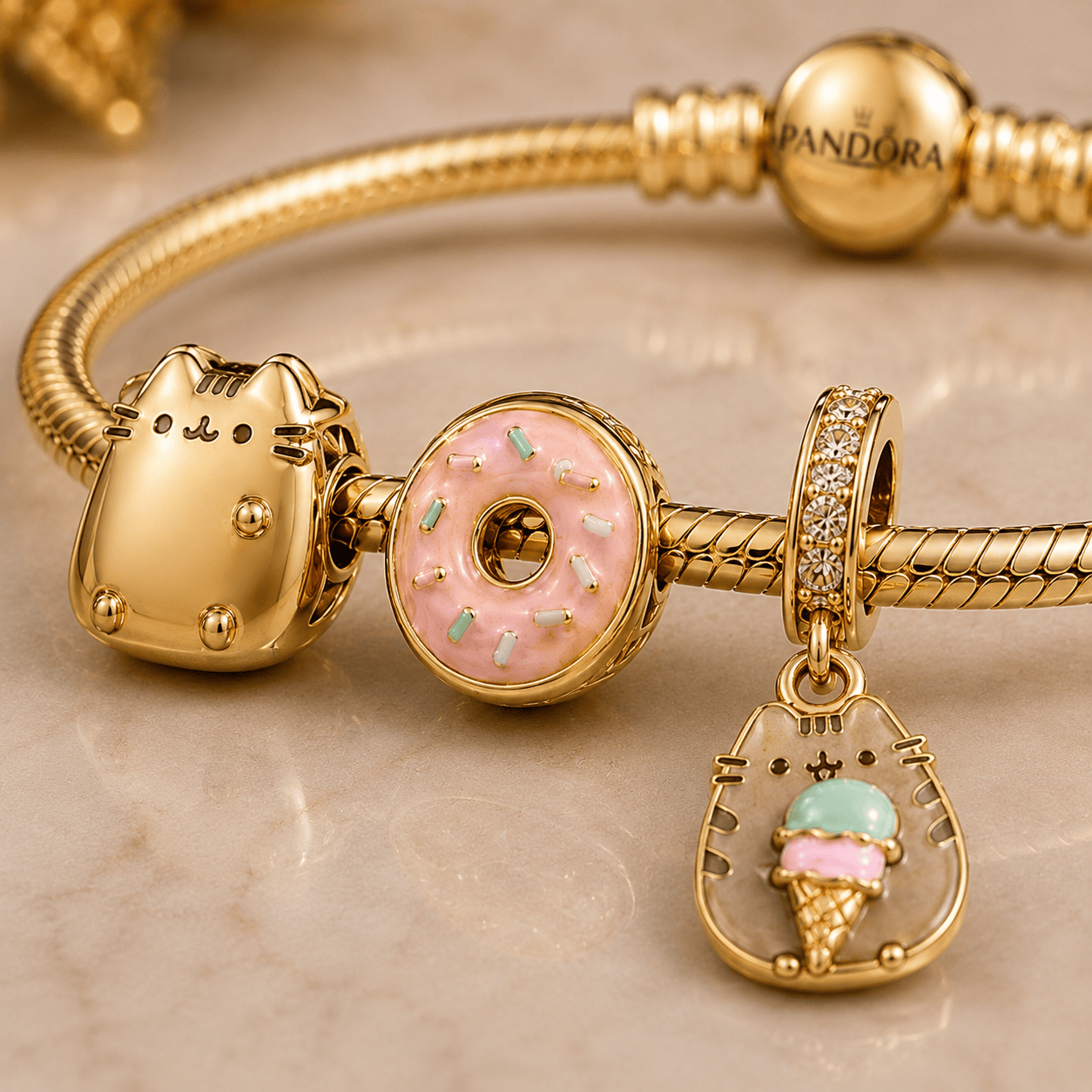 PSHN Gold Charm Bracelet Set VTH