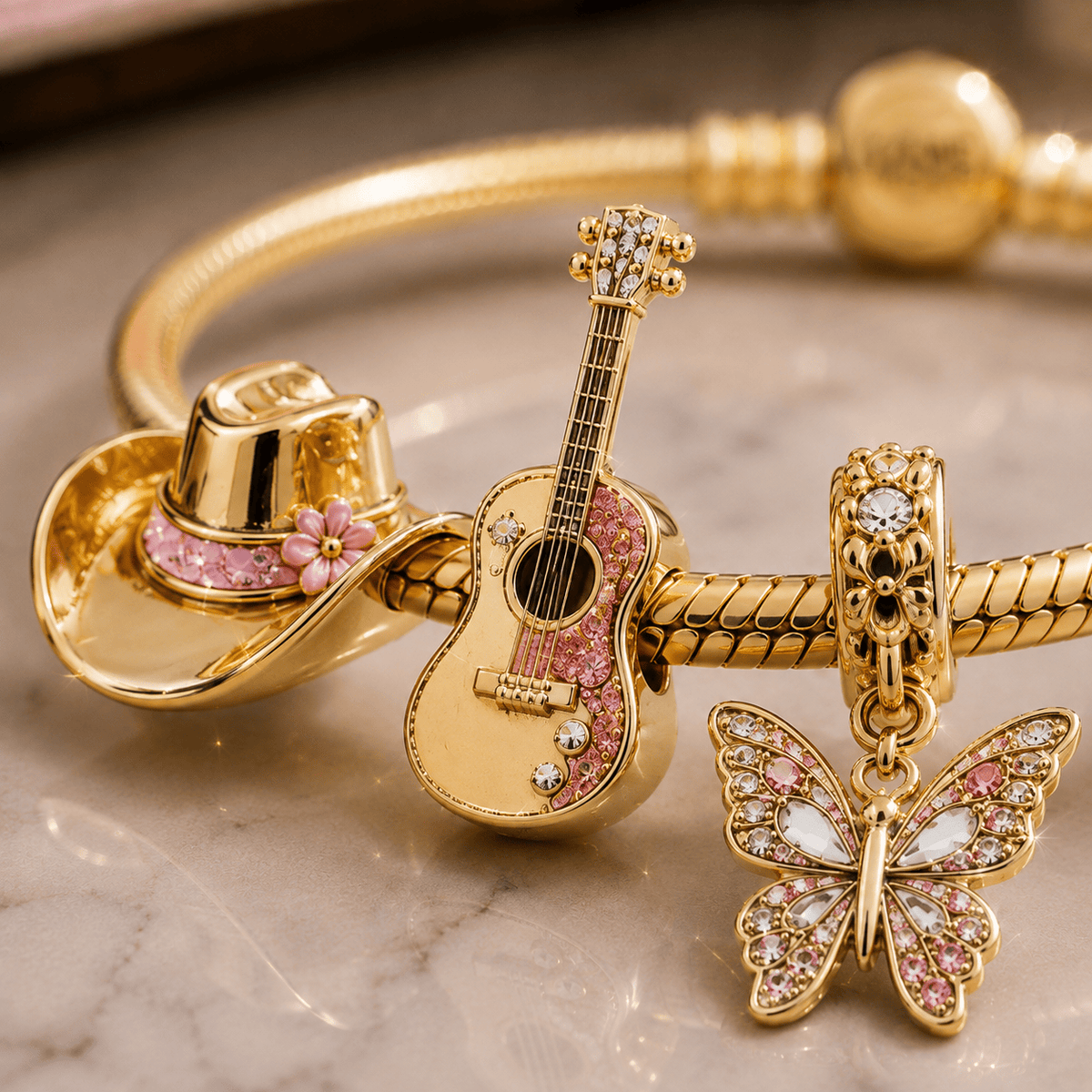 DLPT Gold Charm Bracelet Set VTH