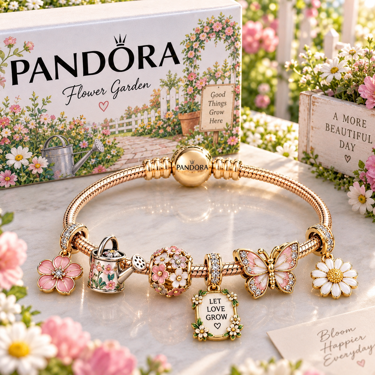FLGD Gold Charm Bracelet Set PTT