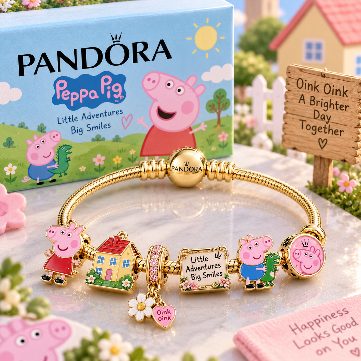 PPPG Gold Charm Bracelet Set PTT