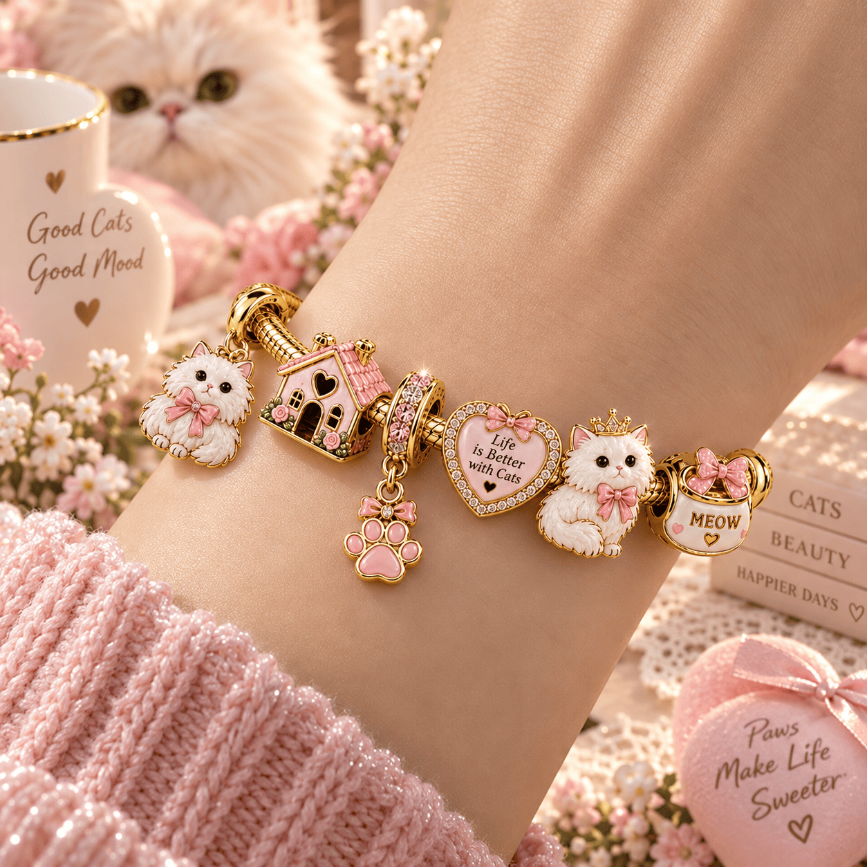 PSA Gold Charm Bracelet Set PTT