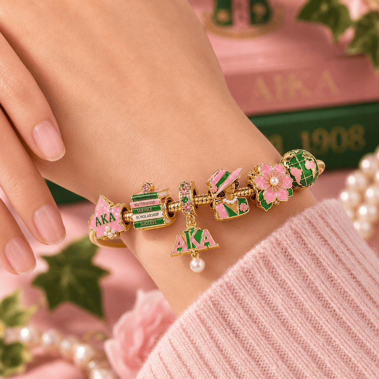 AKA Gold Charm Bracelet Set VTH