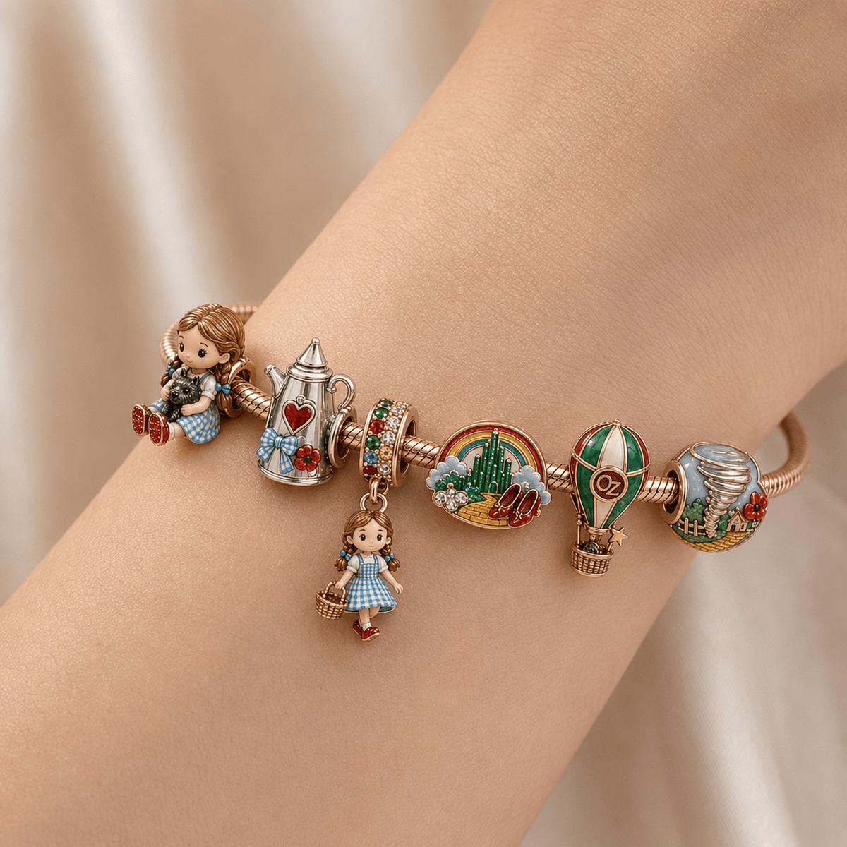 TWOZ Silver Charm Bracelet Set HQH