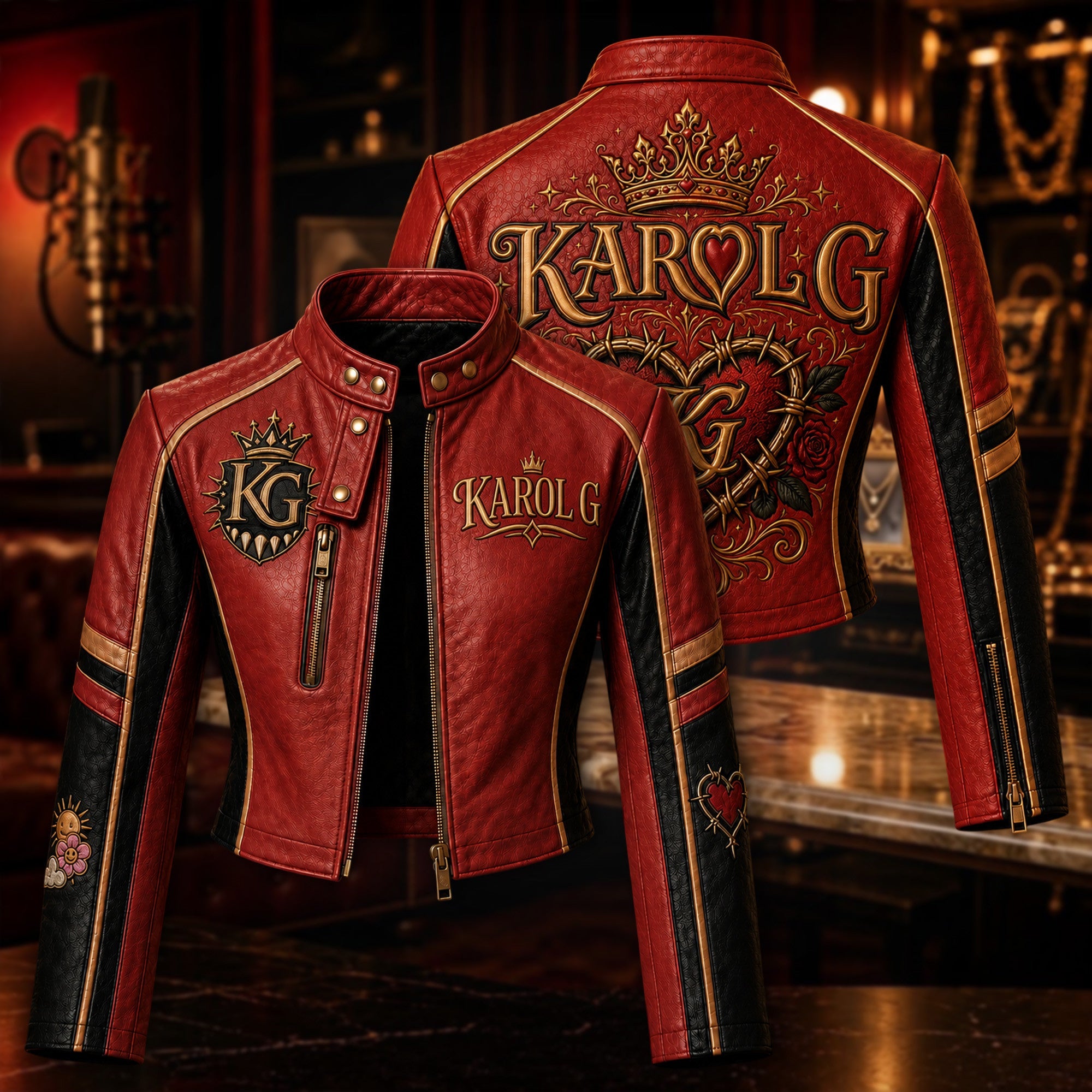 Premium KRG Cropped Leather Zipper Jacket TTMH