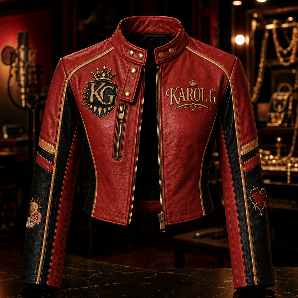 Premium KRG Cropped Leather Zipper Jacket TTMH