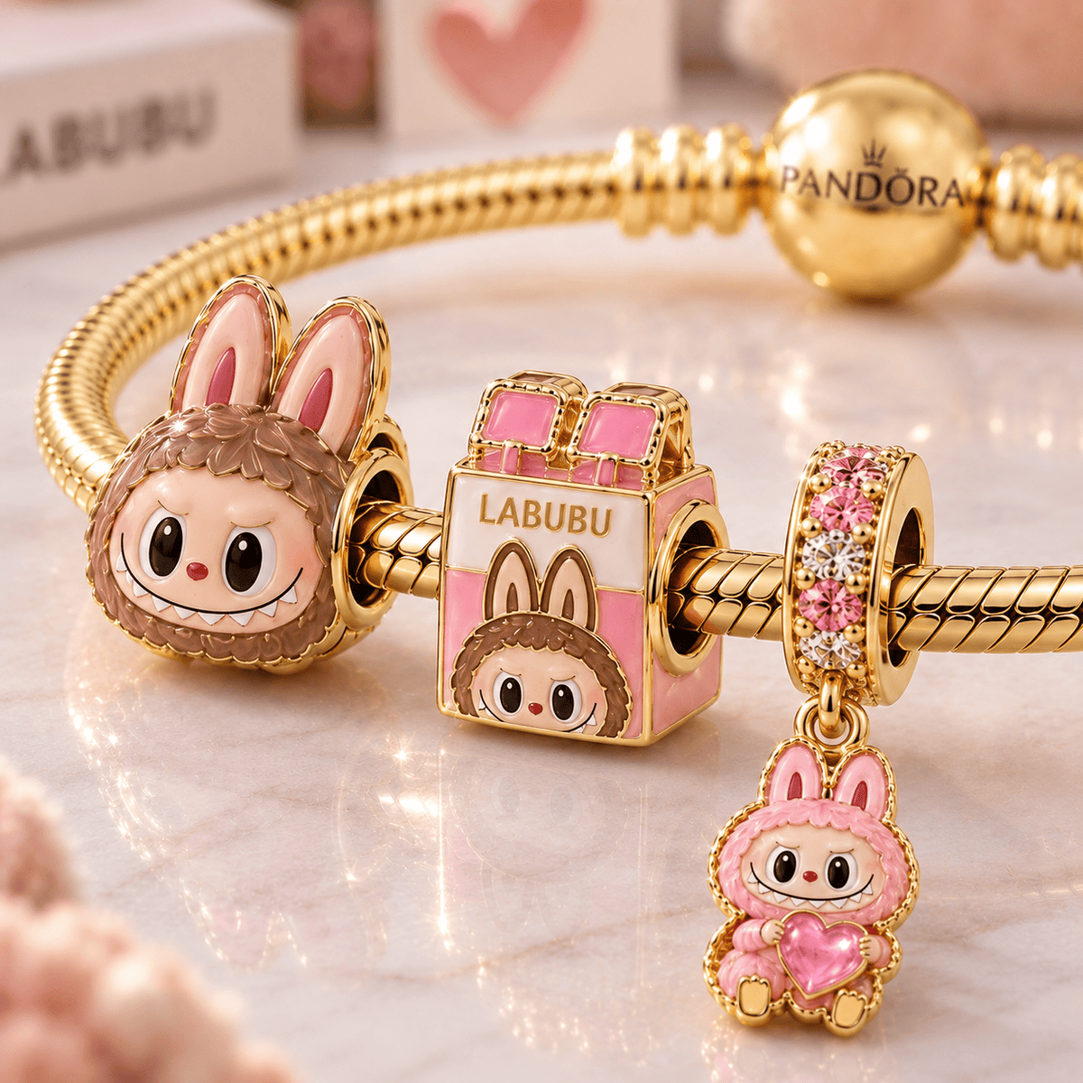 LBB Gold Charm Bracelet Set VTH