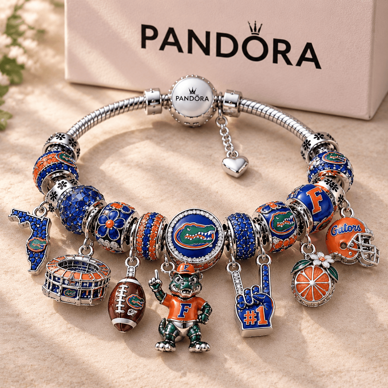 FGT Silver Charm Bracelet Set NTTB