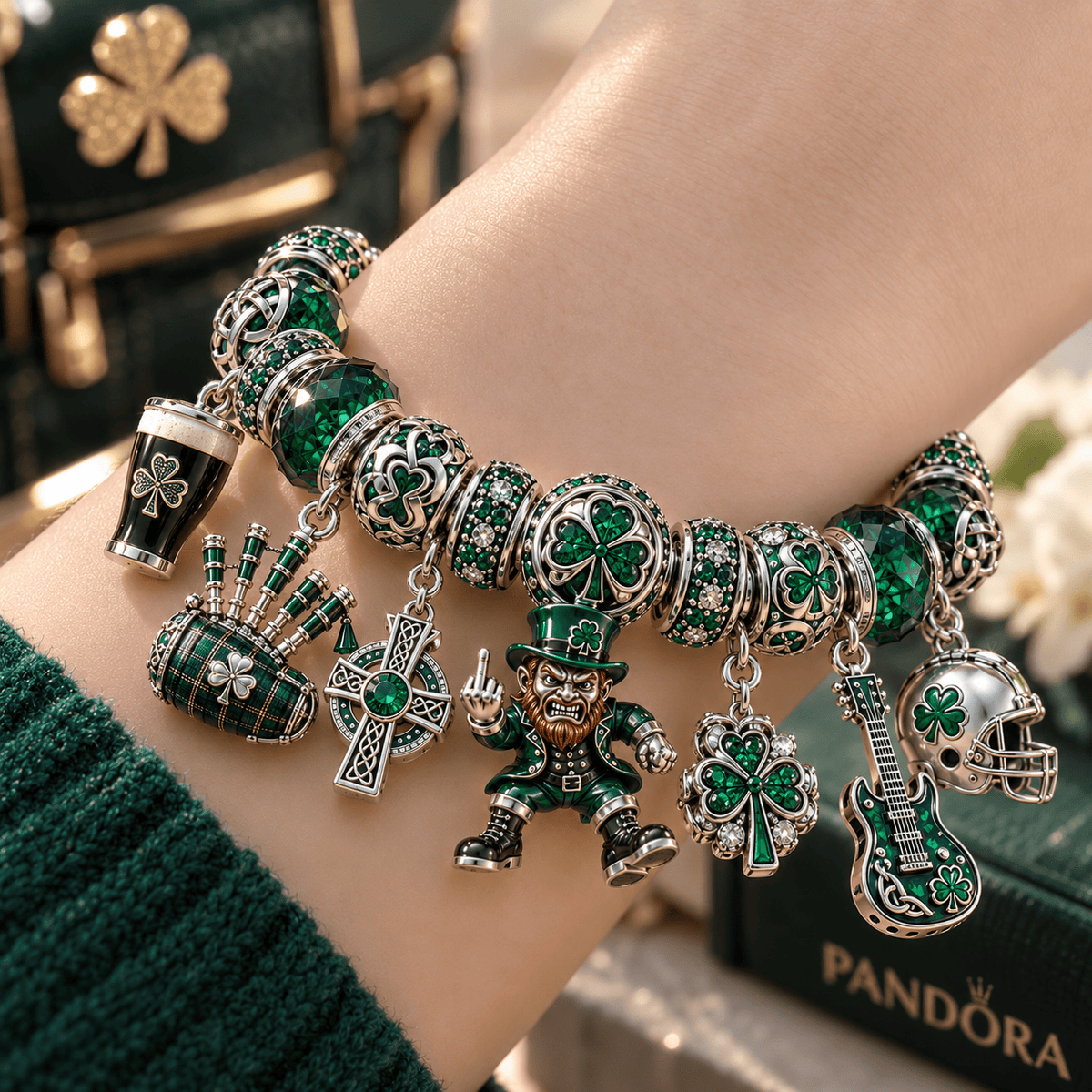 DKMP Silver Charm Bracelet Set NTTB