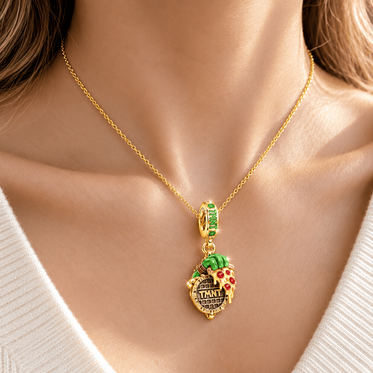 NJT Solid Gold Chain with Diamond Pendant BMD