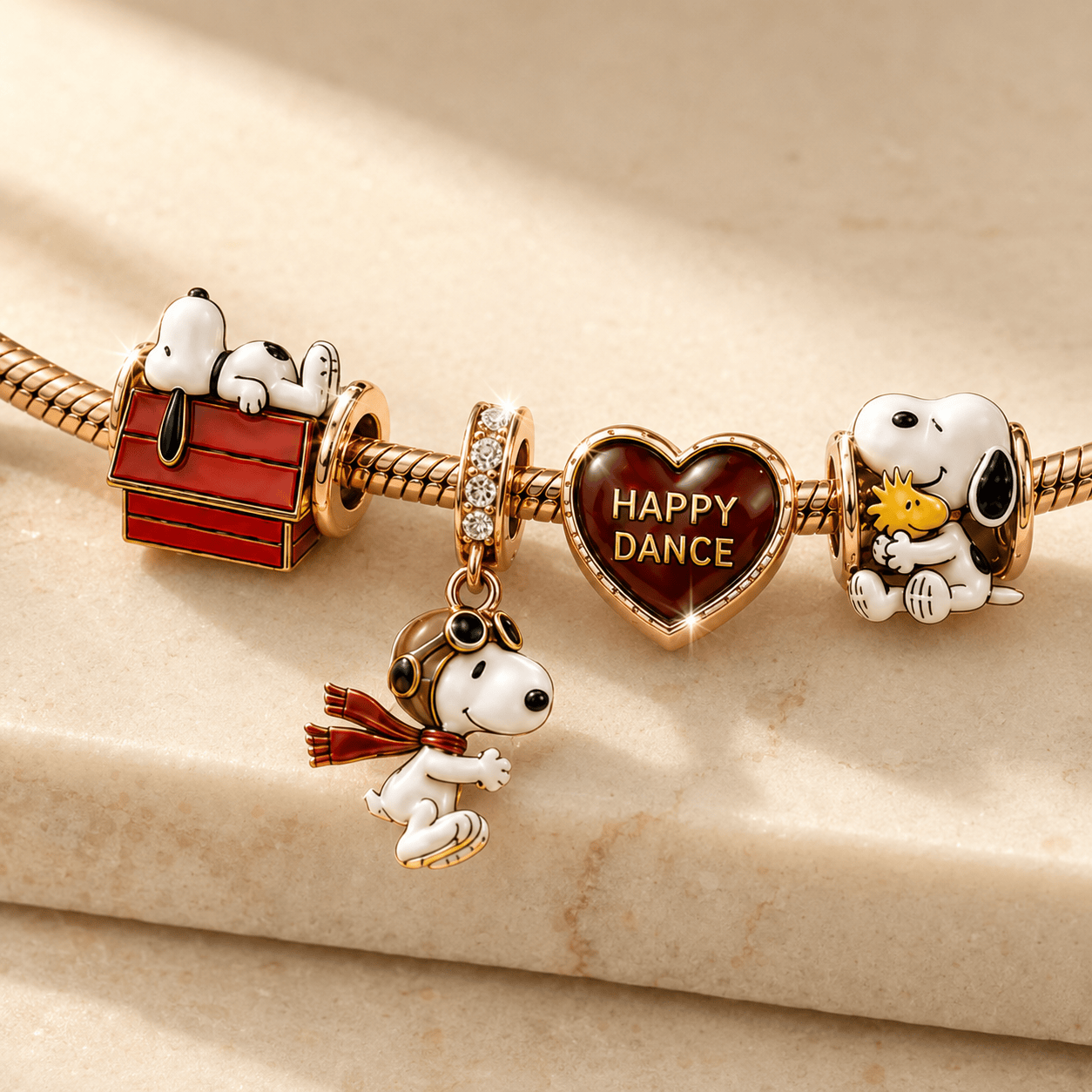 SNPY Rose Gold Charm Bracelet Set TMH
