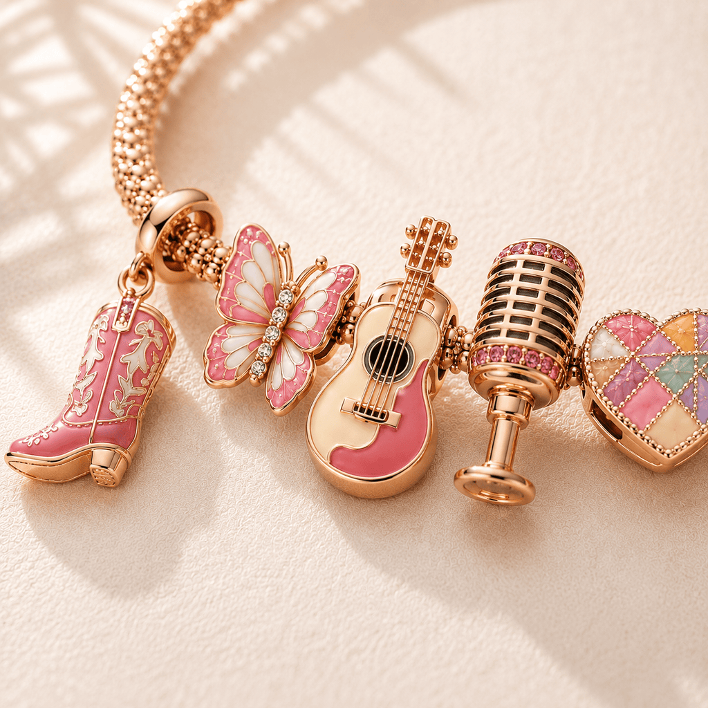 DLPT Rose Gold Charm Bracelet Set TTTT