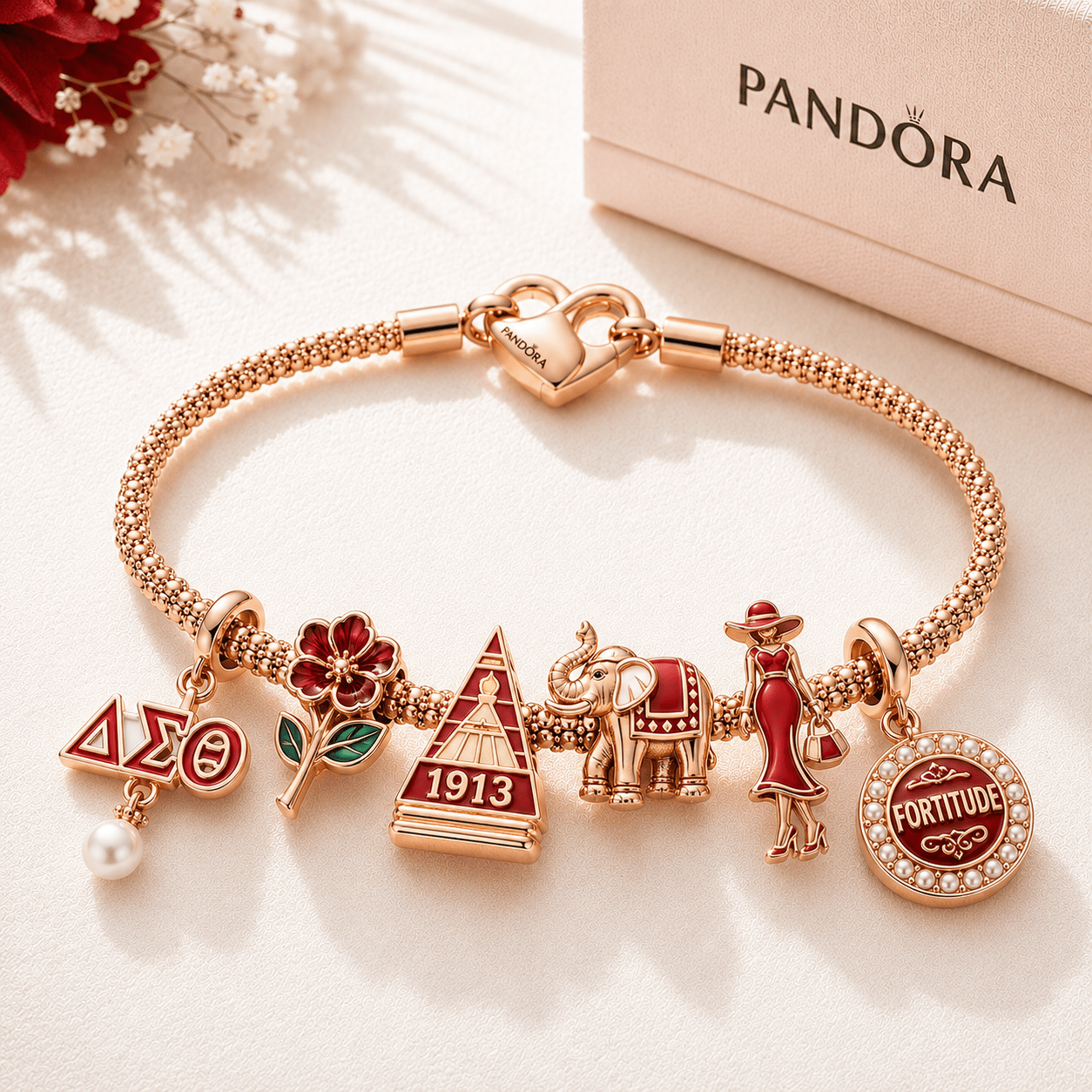 DSTT Rose Gold Charm Bracelet Set TTTT