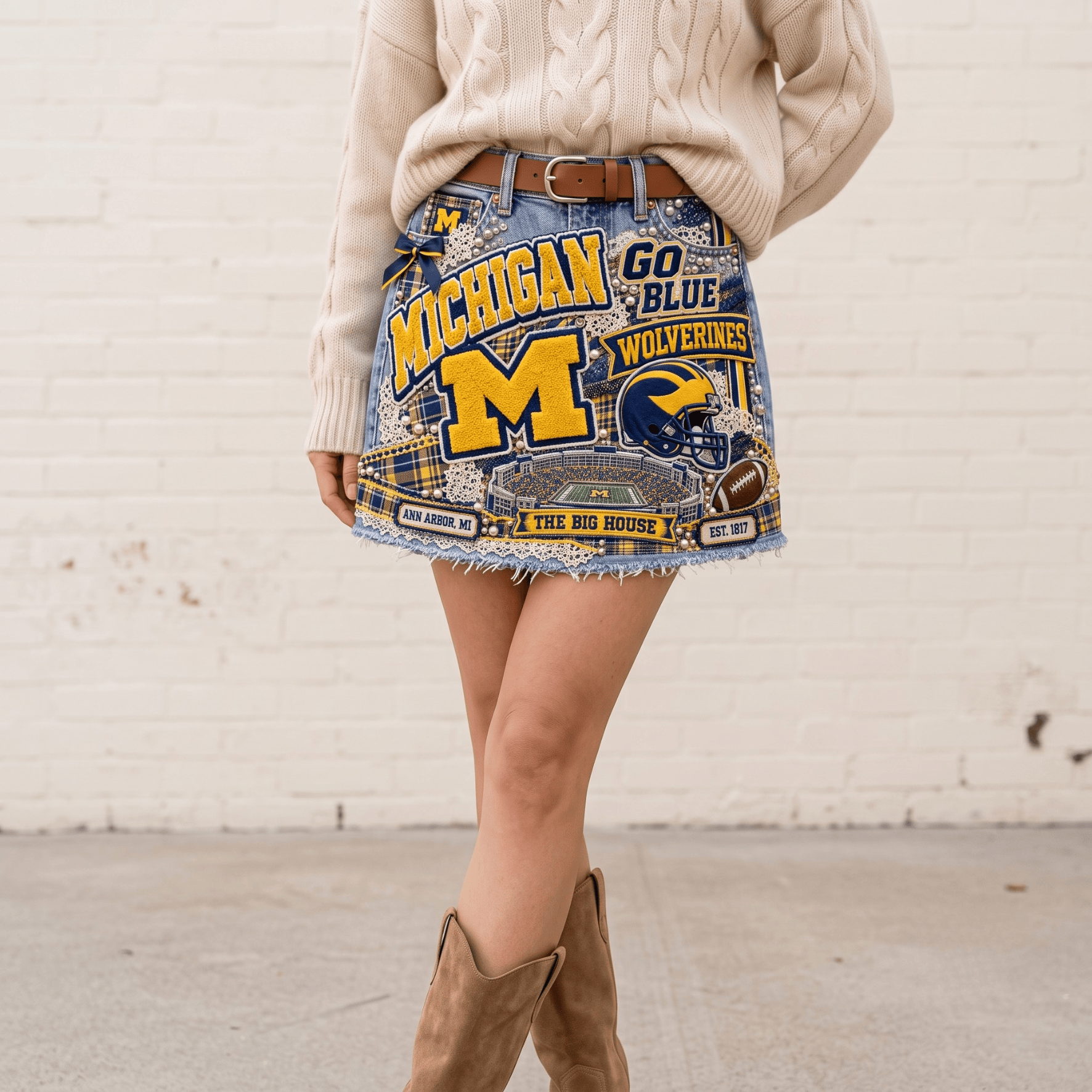 MWR Embellished Denim Skirt NTKO