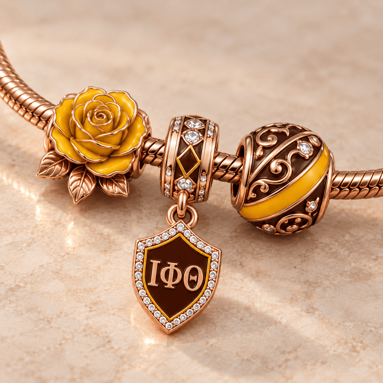 IPT Gold Charm Bracelet Set NHVH