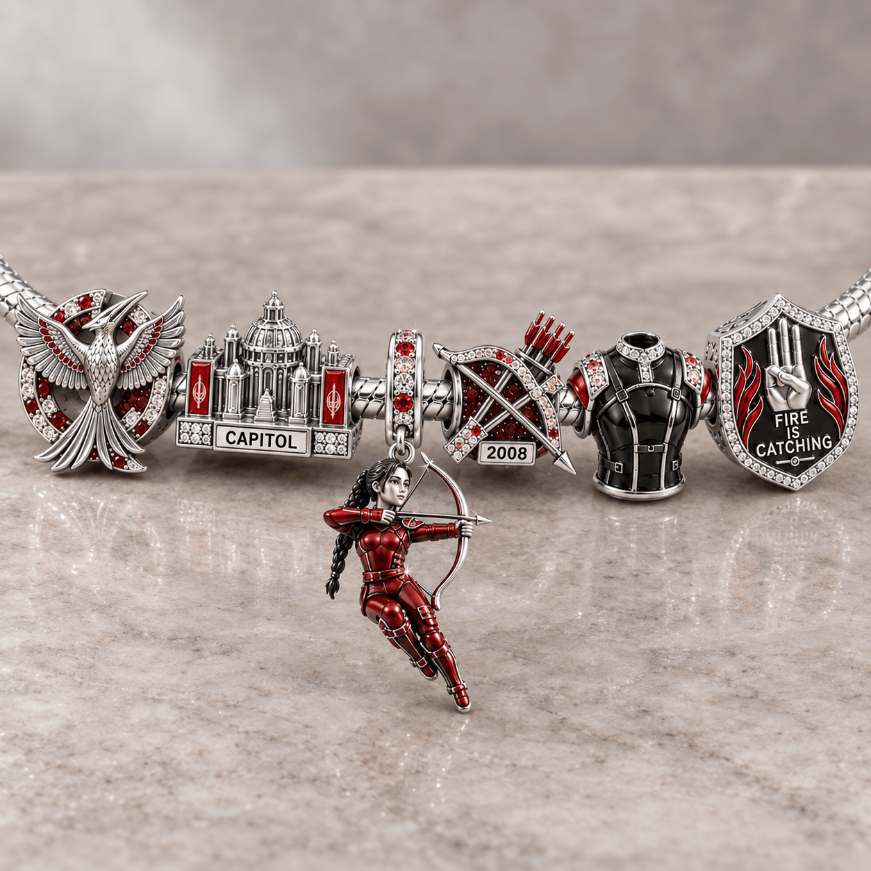 THG Silver Charm Bracelet Set NTVA