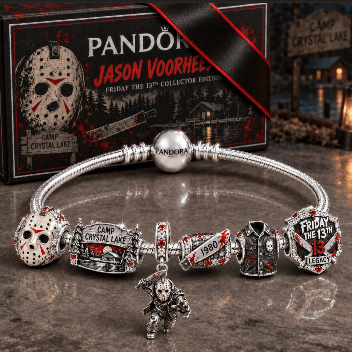 JVH Silver Charm Bracelet Set NTVA