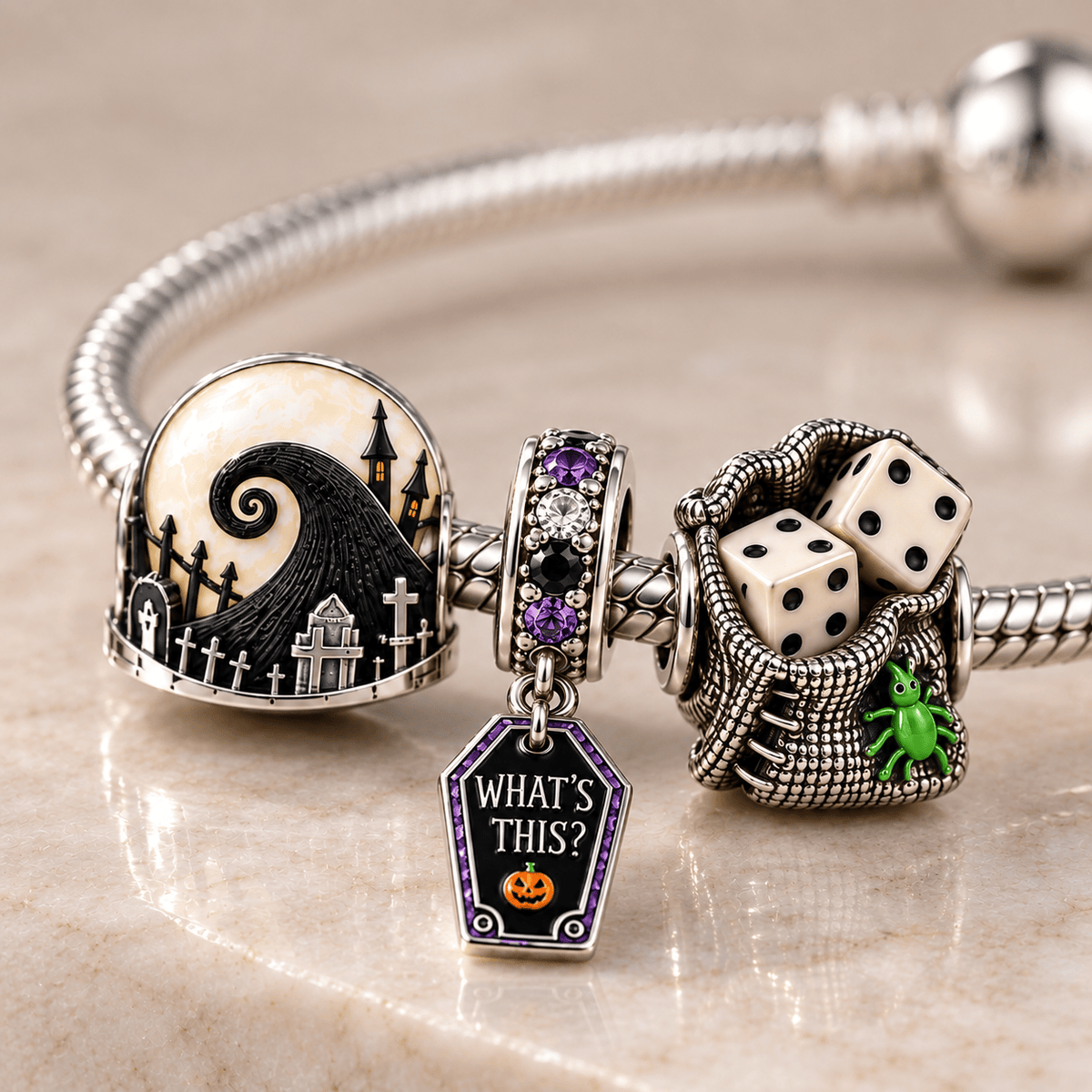 TNBC Silver Charm Bracelet Set HQH