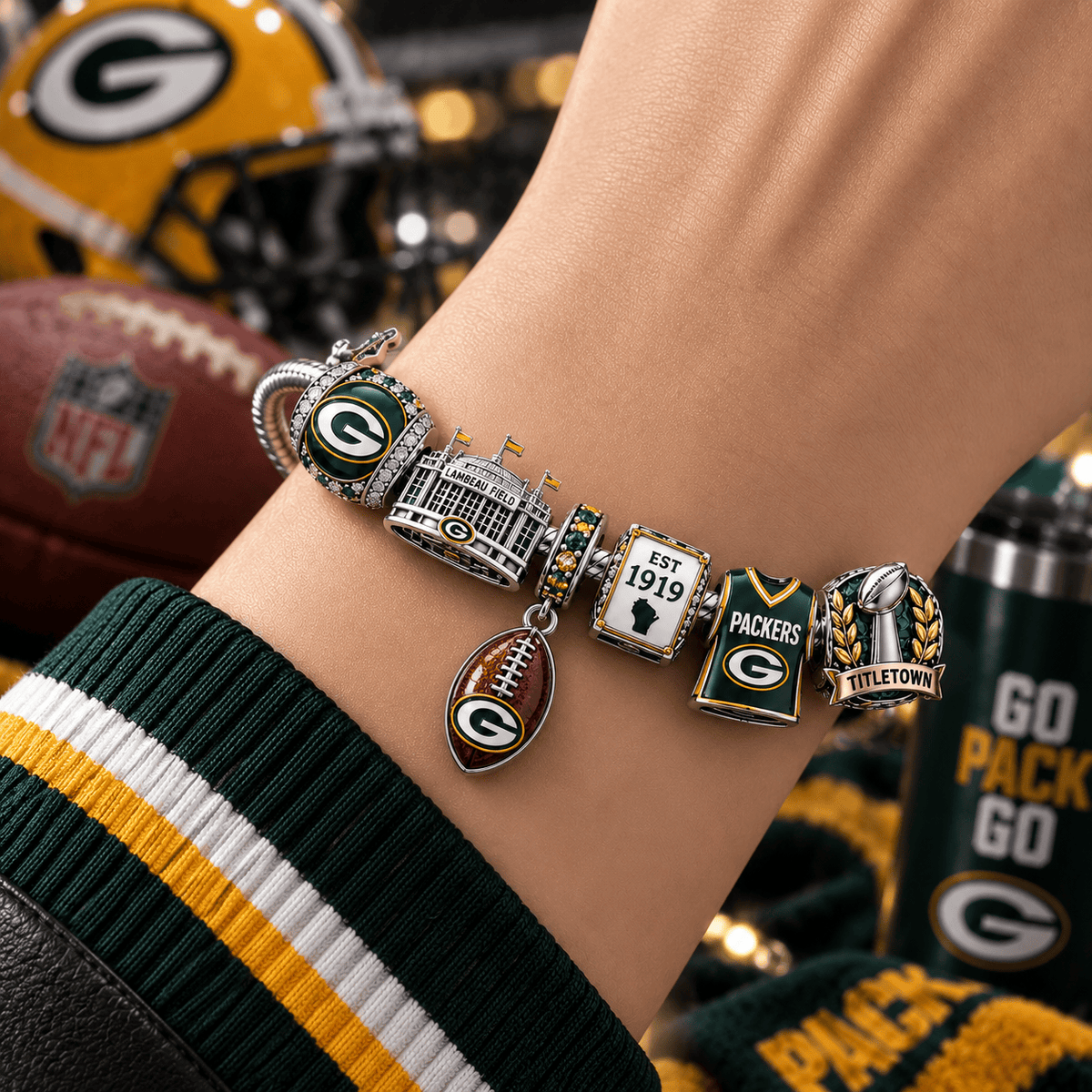 GBP Silver Charm Bracelet Set PTT