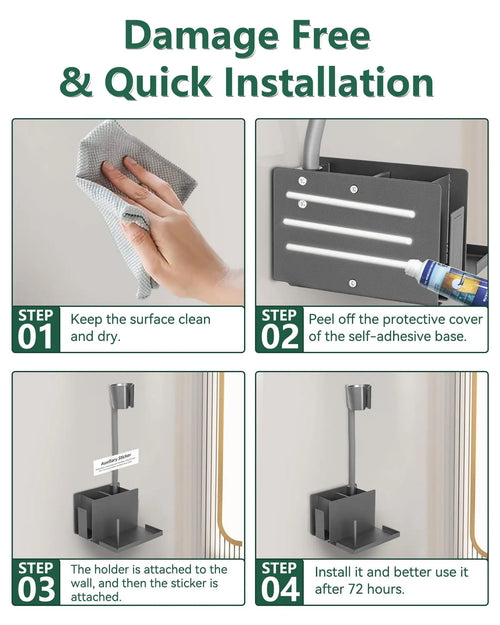 Hair Tool Organizer Wall Mounted  Hair Dryer Holder for Bathroom Adjustable and Hands Free Blow Dryer Holder for Convenience