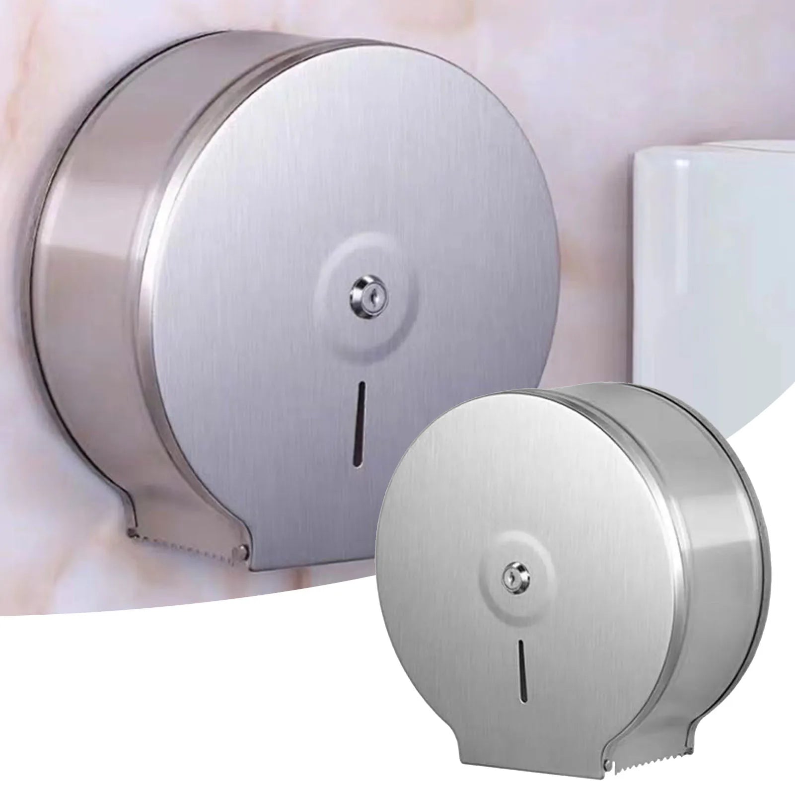 Stainless Steel Paper Towel Holder Satin Finish Waterproof Easy Install Toilet Tissue Dispenser For Bathroom