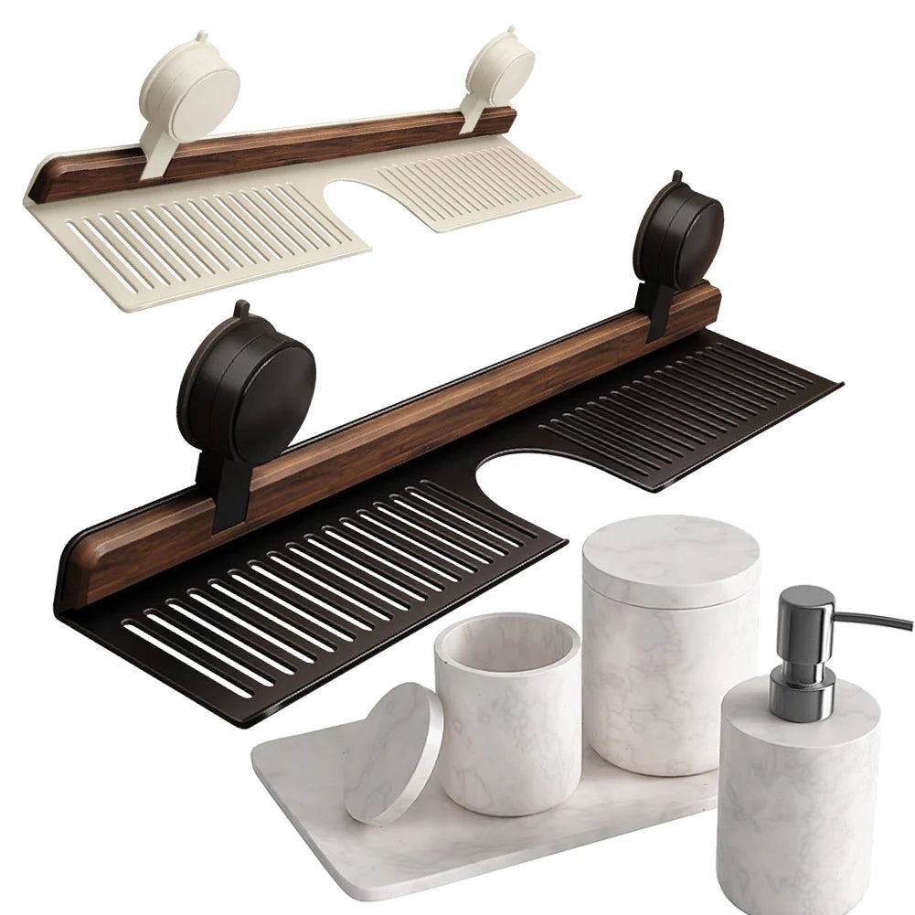 Wall Mounted Sink Shelf No Drilling Heavy Duty Storage Rack Over Faucet Sink Rack Bathroom Accessories